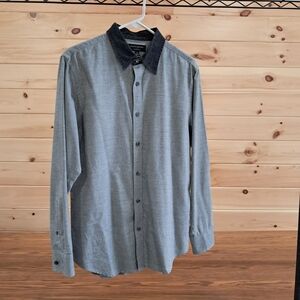 Banana Republic Gray Shirt with Dark Collar